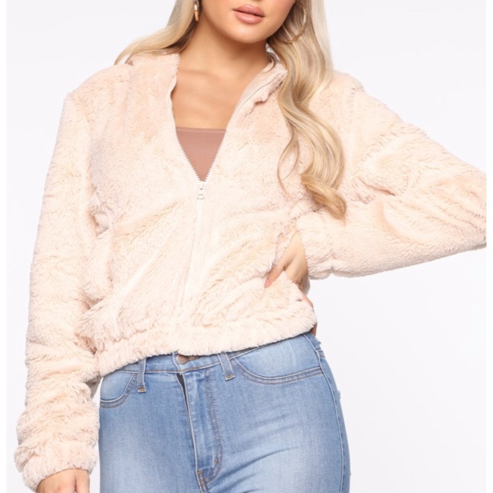 NWT Faux Fur Zip Up Hoodie